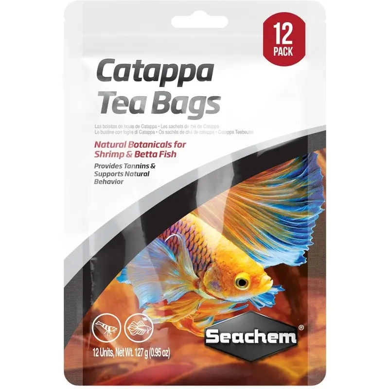 Seachem (Tea Bags 27G) Aquarium Fish Tank Catappa Almond Trees Leaves Ph Support 27G