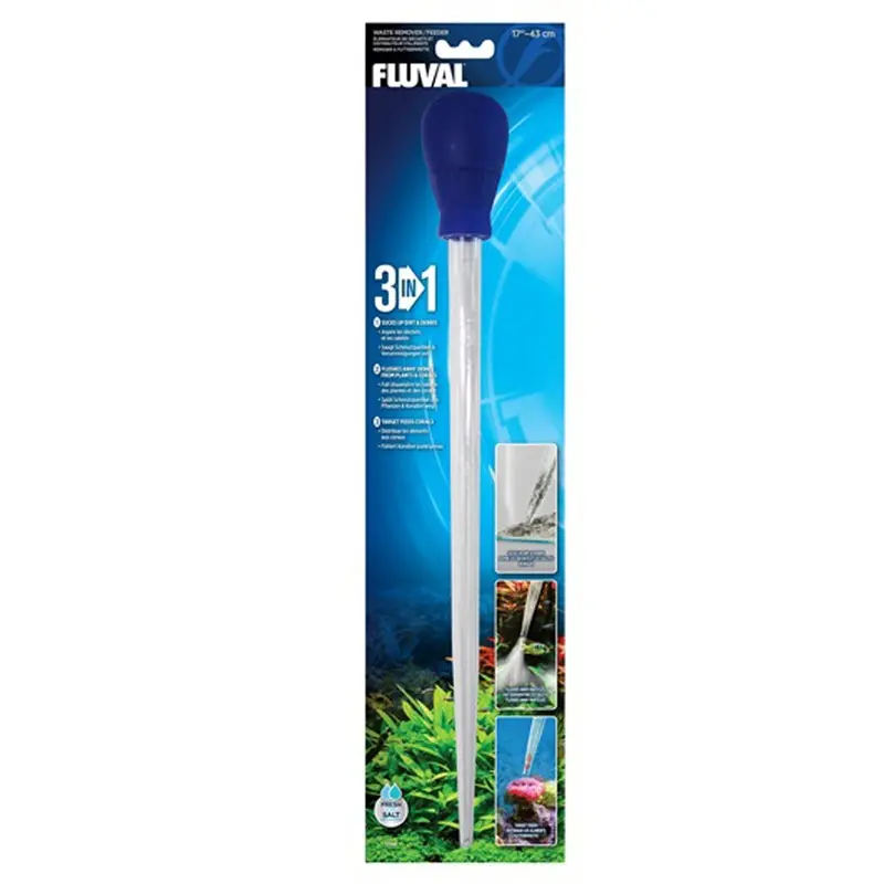 Fluval 3-in-1 Waste Remover/Feeder 43cm (17"") Maintenance Fish Tank Aquarium