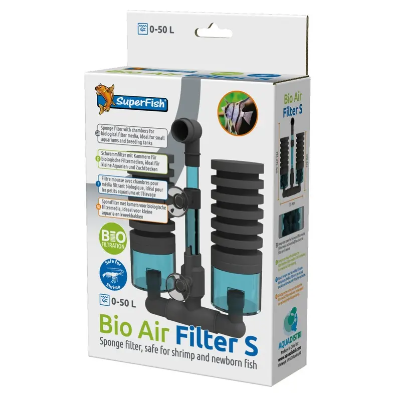New Superfish (S) Bio Air Filter Sponge Safe For Baby Fish & Shrimp Aquarium Fish Tank