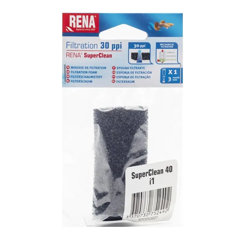 API SUPERCLEAN 40 FILTRATION FOAM Aquarium Internal Filter Filtration Pad 1-Count