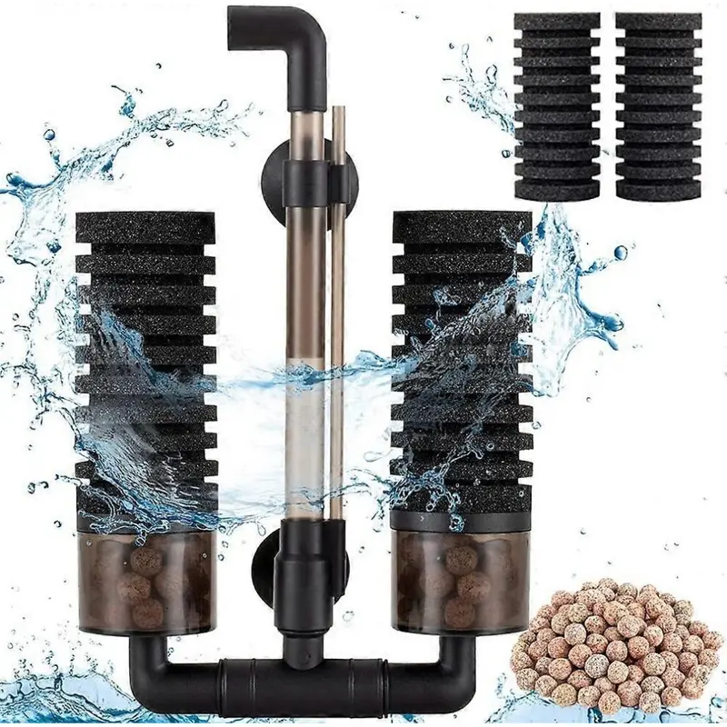 (As Show, One ) Aquarium Filter , Underwater Internal Double Sponge Filters Small