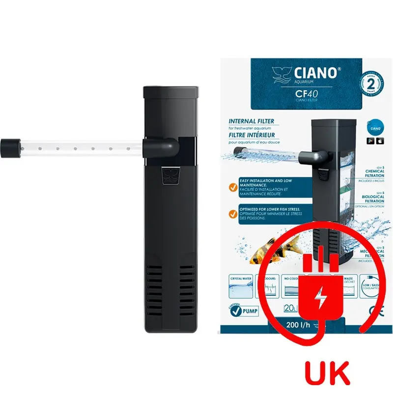 Ciano CF40 Aquarium Internal Filter 20-40L Biological Filter and Media Fish Tank