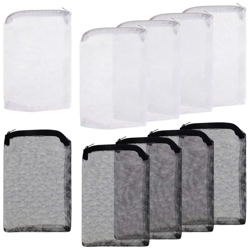 Markenlos 10Pcs Aquarium Filter Bag Fish Tank Media With Zipper Mesh Filter