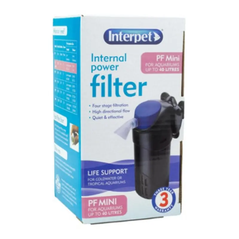 Interpet Black Aquarium Filter Internal Power For Fish Tanks, Pf Mini Size 44