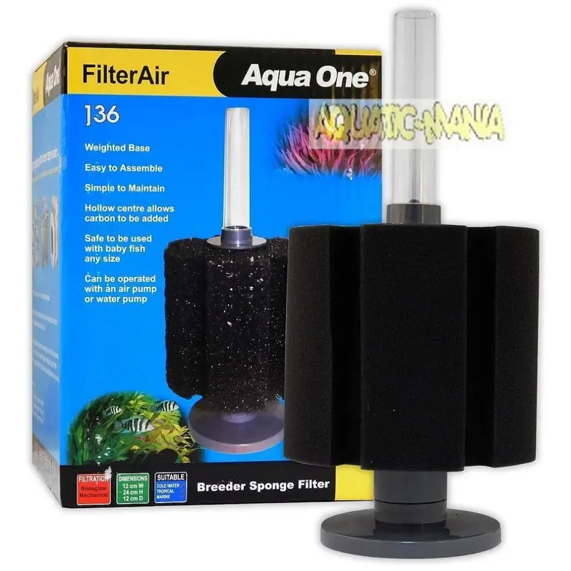 Aqua One Filter Air 136 Air Filter Wx 24 Hx Dcm 19886 Size 12