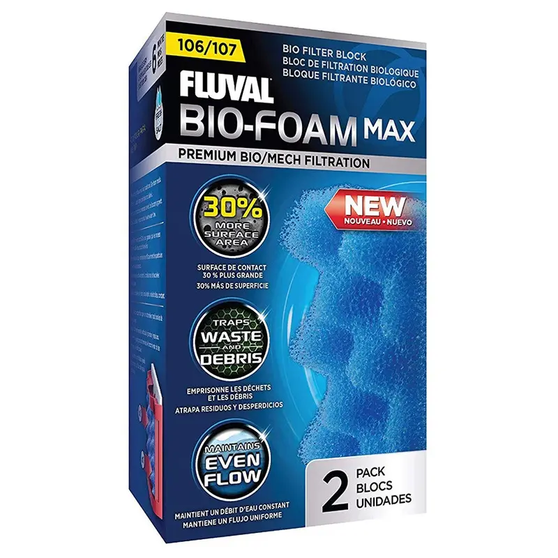 Fluval 106/107 Bio-Foam Max (2 Pack) Mechanical Fish Tank Aquarium Media