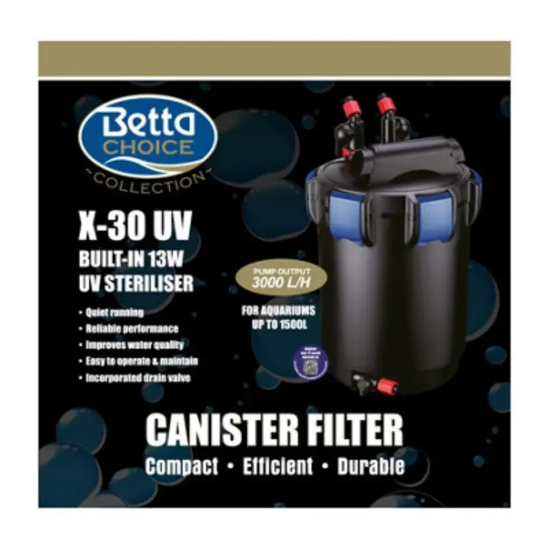 Betta Choice X-30 Uv Canister Filter For Aquariums Up To 1500L
