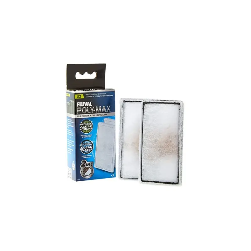 New Fluval U2 Filter Media - Poly/Clearmax Cartridge, 2-Pack. Size 2