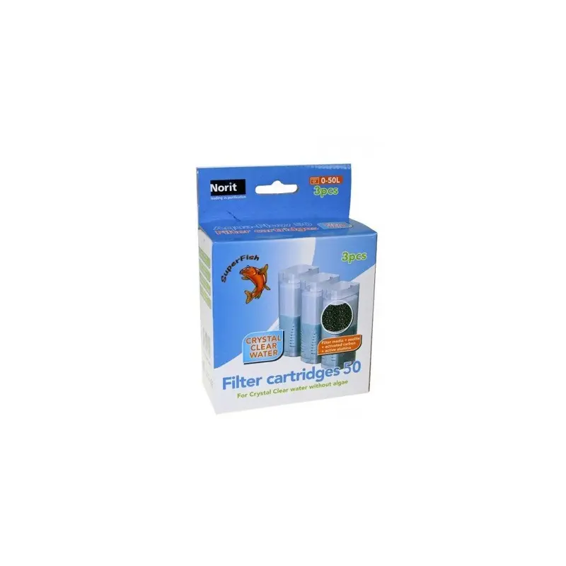 New Superfish Crystal Clear Cartridges - Aqua Flow 50 - Cartridge - Pack Of Hj8u Size 3