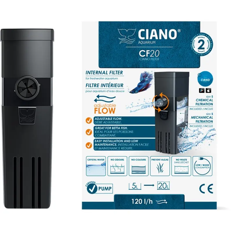 Ciano Cf20 Aquarium Internal Filter 5-20 Large