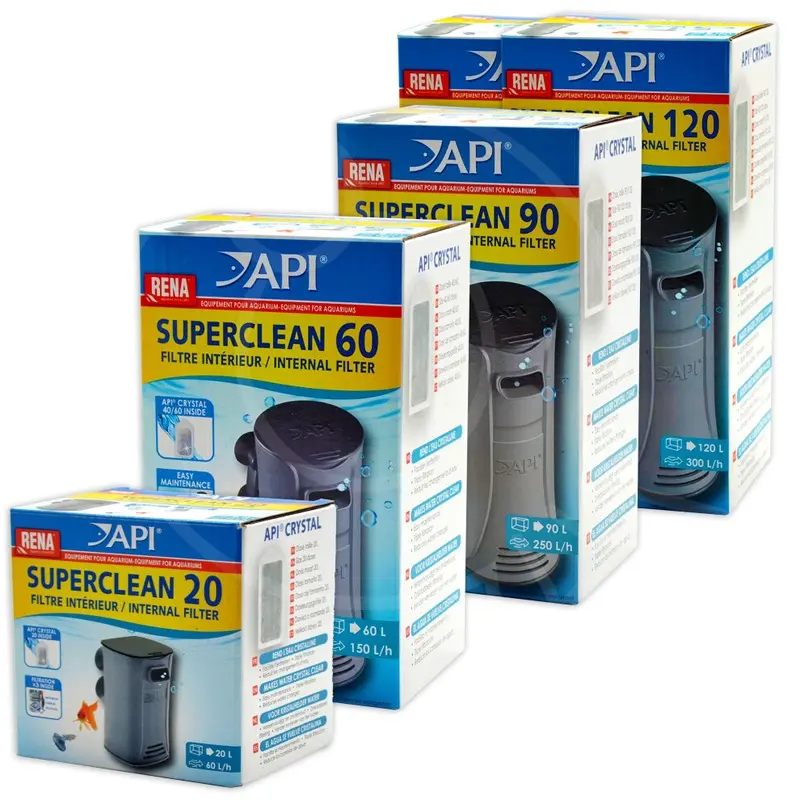 Api (60) Superclean Internal Filter Aquarium Crystal Clear Healthy Water Fish Tank