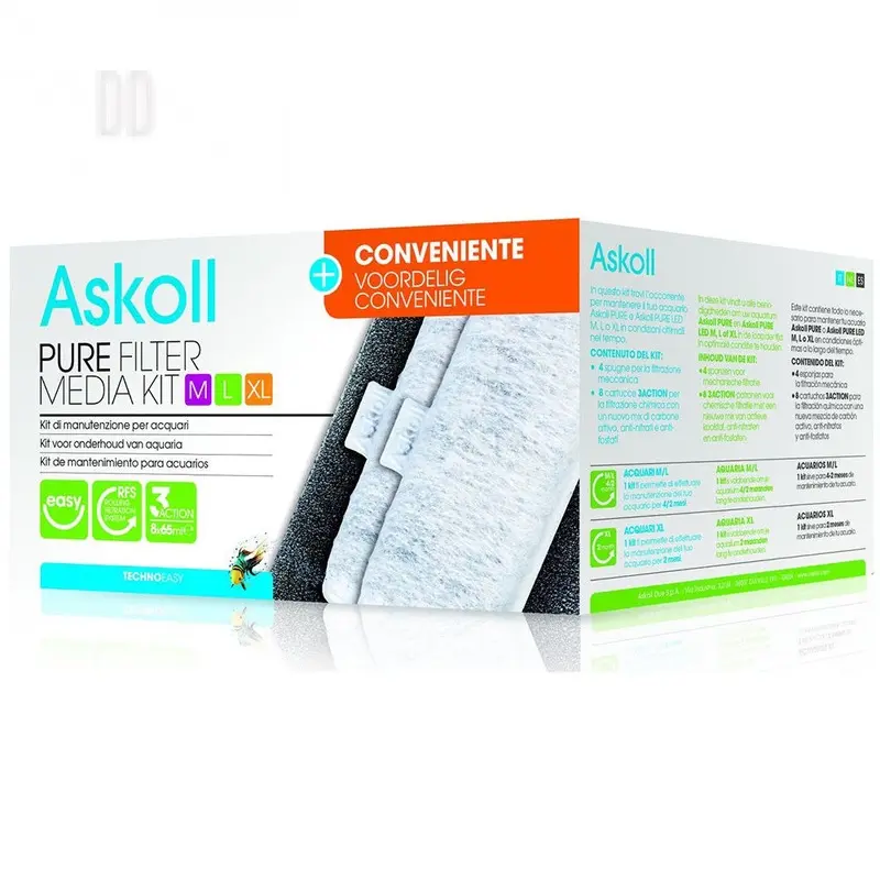 Askoll PURE Media Kit For Medium, Large & Extra Large Aquariums - Pack of 3 (+1)