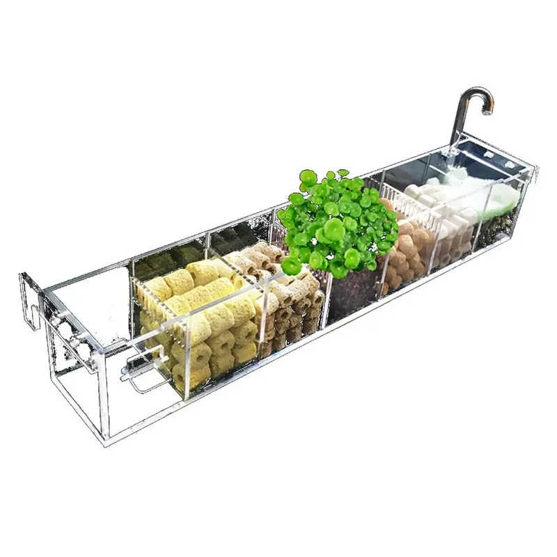 7 Grids Aquarium Fish Tank Pond External Hang Filter Box Acrylic Size 7