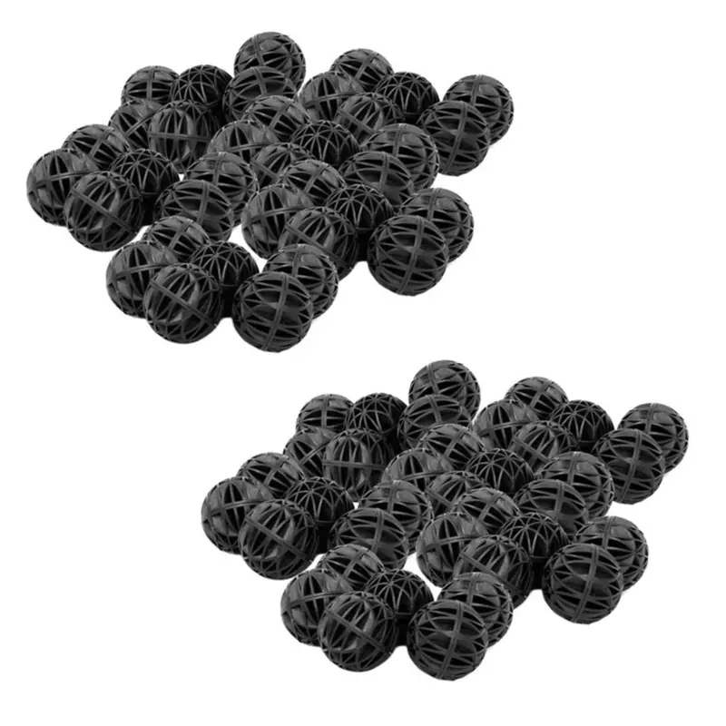 Tlily Black 200Pcs Aquarium Balls Fish Tank Filters 16Mm Medium