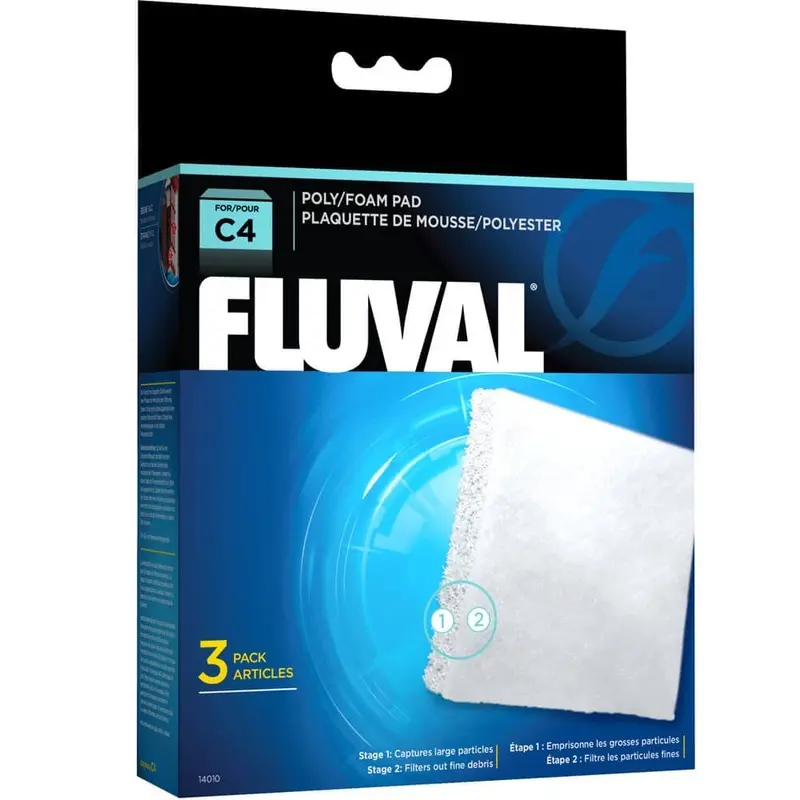 Fluval C clip-on filter foam, Poly cartridge 3-pack