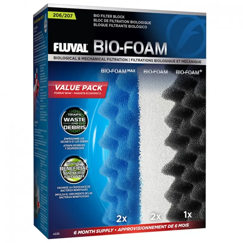 Fluval 206/207 Bio-Foam Value Pack Foam, Max, Bio-Foam+ Fish Tank Aquarium Media