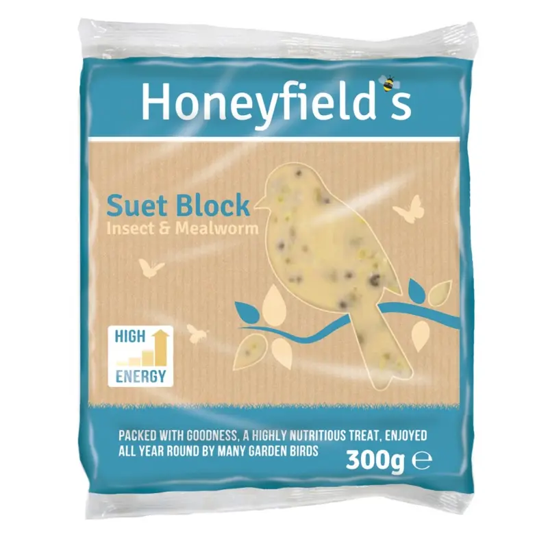 Honeyfields Suet Block With Insect & Mealworm Highly Nutritious 300G