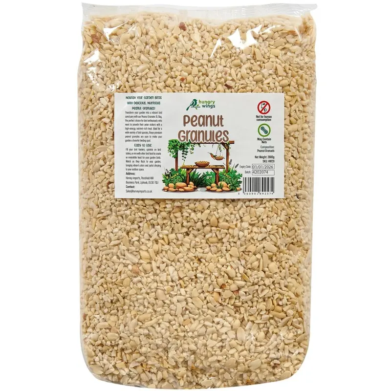 Hungry Wings Premium Wild Bird Food Refill, (5L Bag, Peanut Granuels) 5L