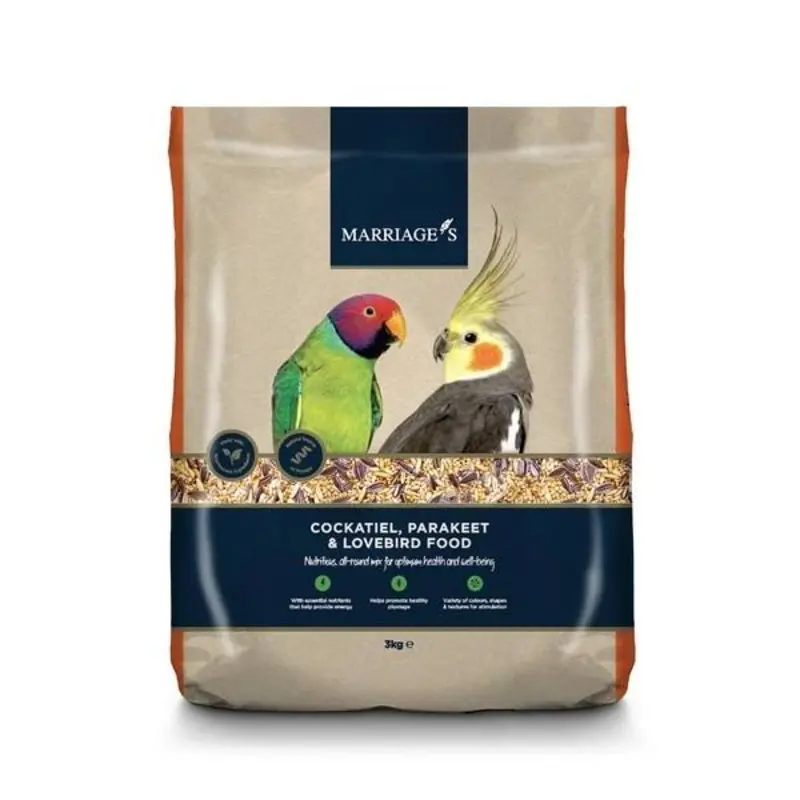 Marriages Cockatiel Parakeet Lovebird Food - Yellow/Dark/Red 3Kg