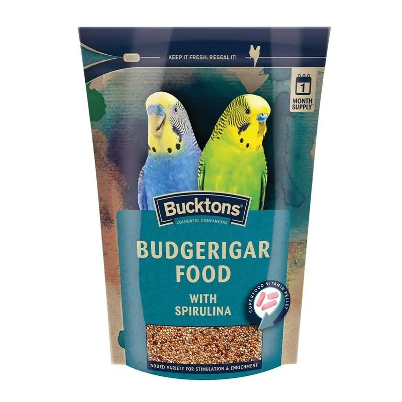 Bucktons Budgie Food With Spirulina - 500G