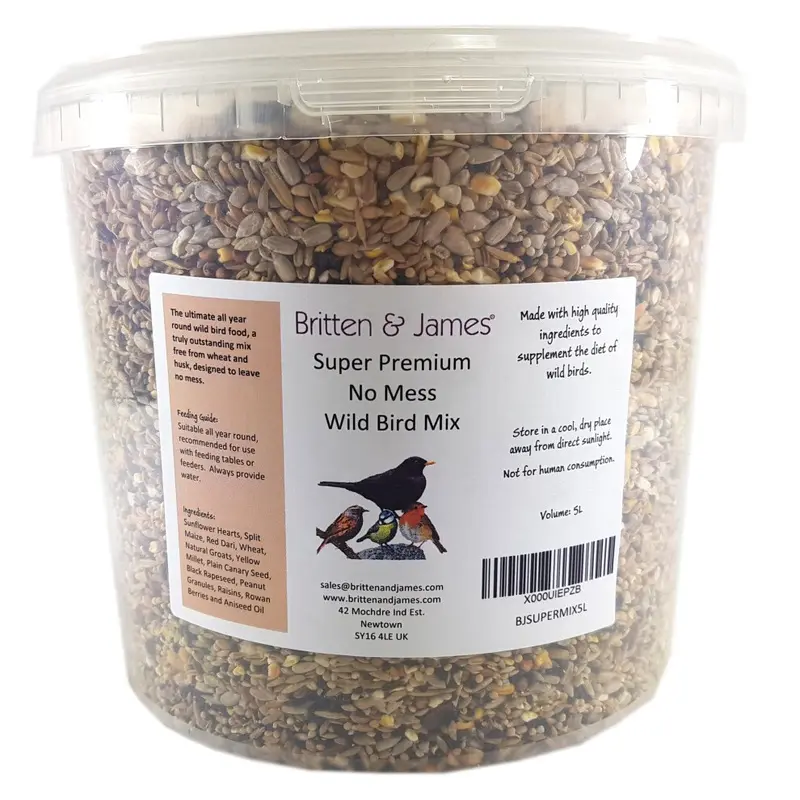 Britten & James Extra Premium Supermix For Wild Birds In A Stay Fresh Tub (4Kg) 5L