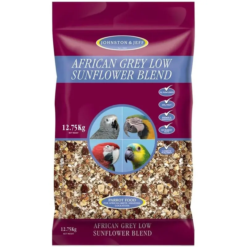 Johnston & Jeff Low Sunflower Diet For African Greys Parrot Food,12.75 Kg 12.75Kg