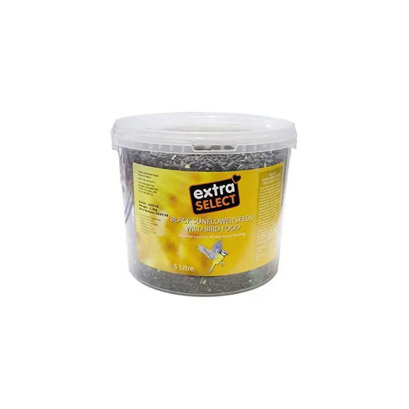 Extra Select Black Sunflower Seed Wild Bird Food, Litre Tub Size 5