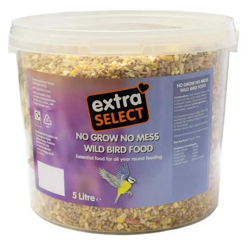 Extra Select No Grow Wild Bird Food In Bucket 5Ltr