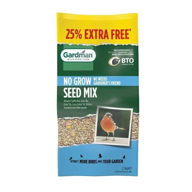 Gardman No Grow Seed Mix - + 25% Free Blue 2Kg