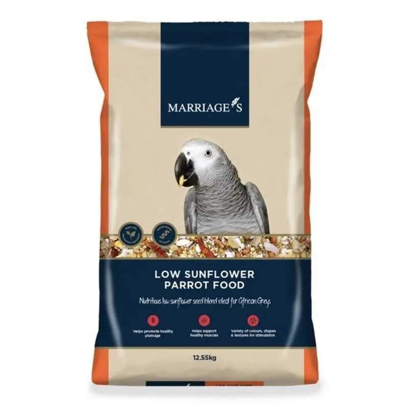 Marriages Low Sunflower Parrot Food - White/Red 12.55Kg