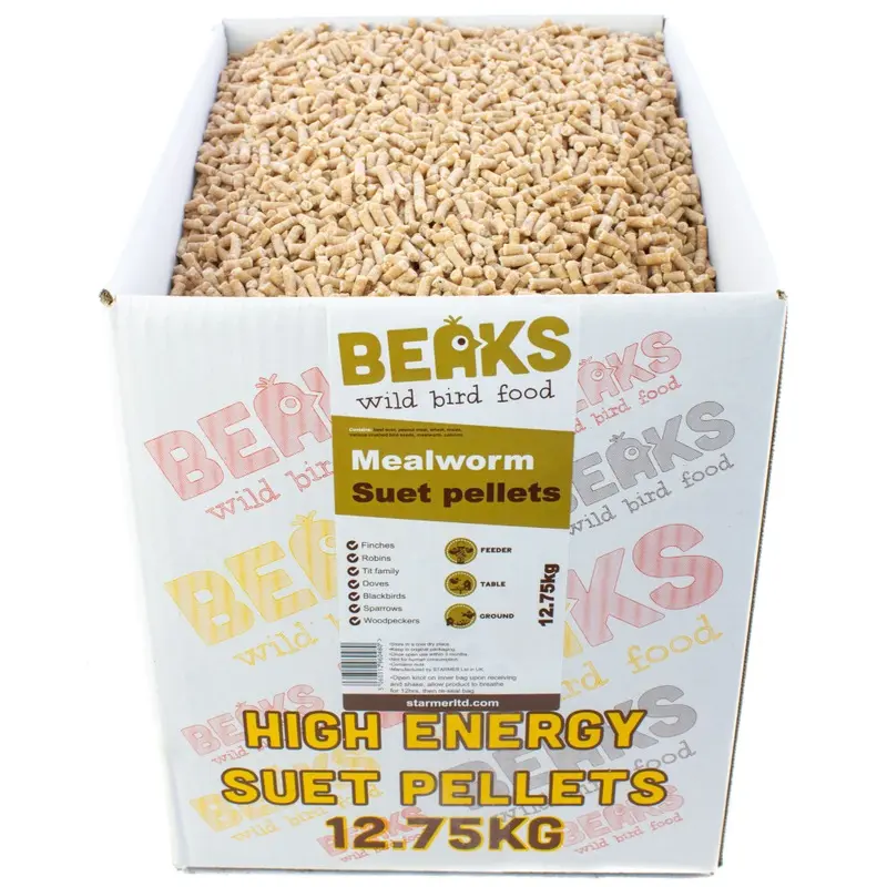 Beaks Wild Bird Food Mealworm Suet Pellets - 12.75Kg