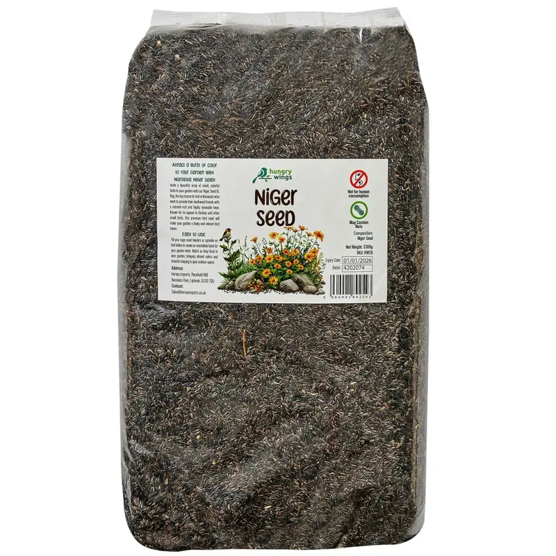 Hungry Wings Premium Wild Bird Food Refill, (5L Bag, Niger Seed) 5L