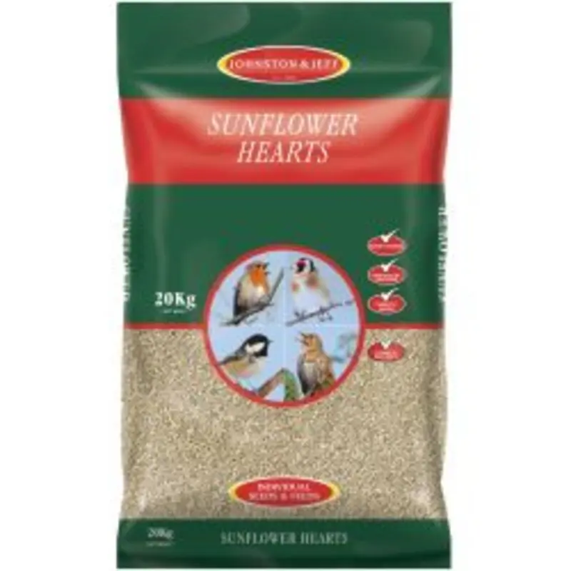 Johnston And Jeff Sunflower Hearts Bird Food - Black/Blue 20Kg