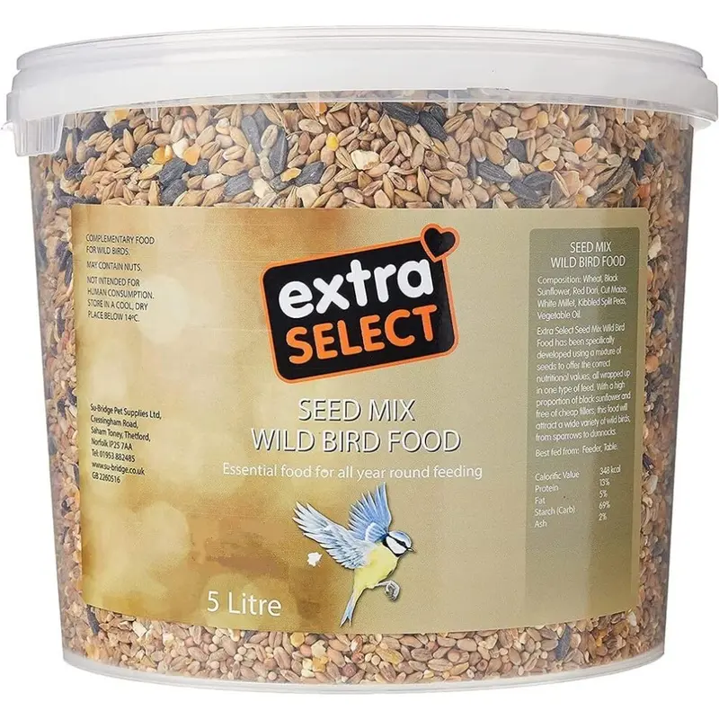 Extra Select Black/White Seed Mix Wild Bird Food, Litre Size 5
