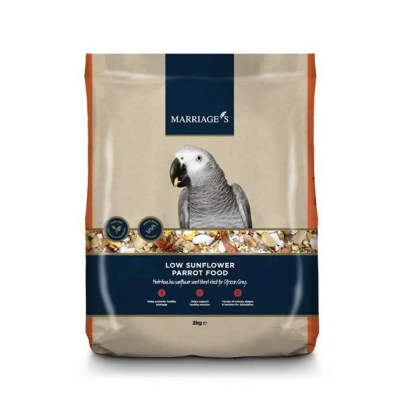 Marriages Low Sunflower Parrot Food - White/Red 2Kg