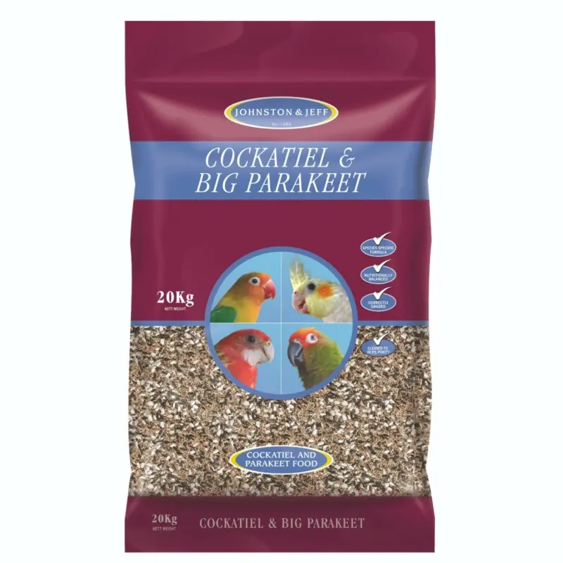 Johnston & Jeff Cockatiel & Parakeet Seed For Conures Quakers 20Kg