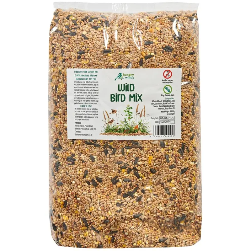 Hungry Wings Premium Wild Bird Food Refill, (5L Bag, Wild Bird Mix) 5L