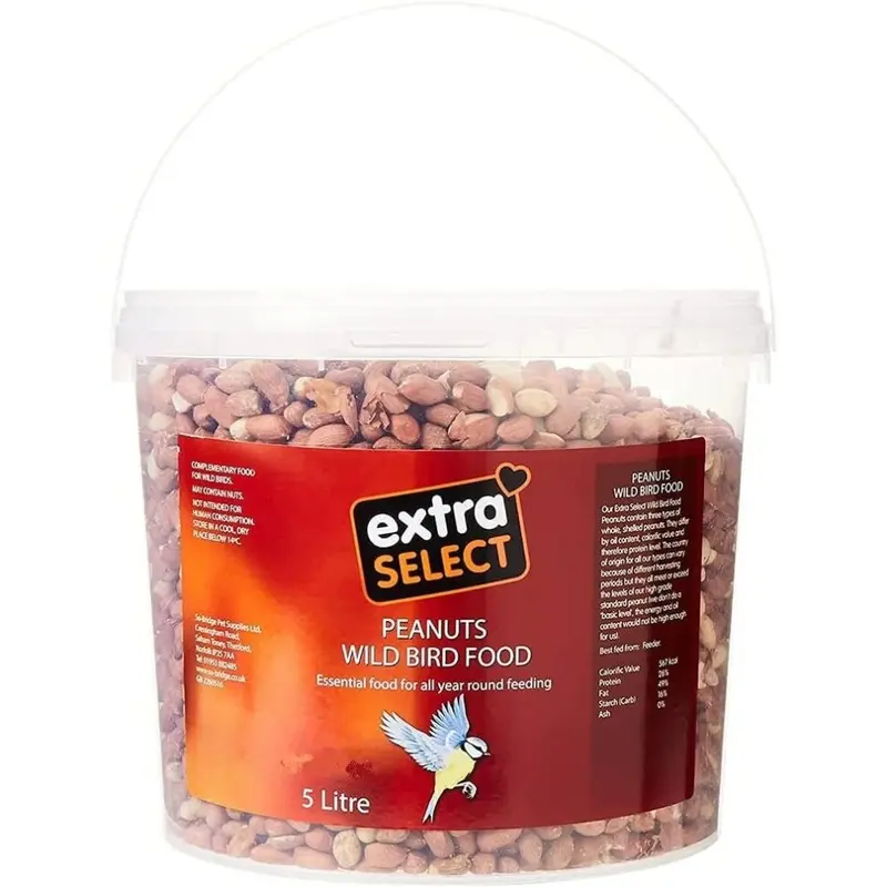 New Litre Extra Select Peanuts Wild Bird Food Tub Size 5