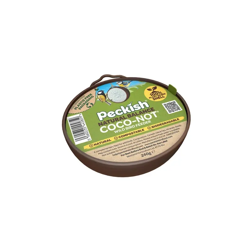 Peckish Natural Balance Coco-Not Wild Bird Feeder - Single Size 4