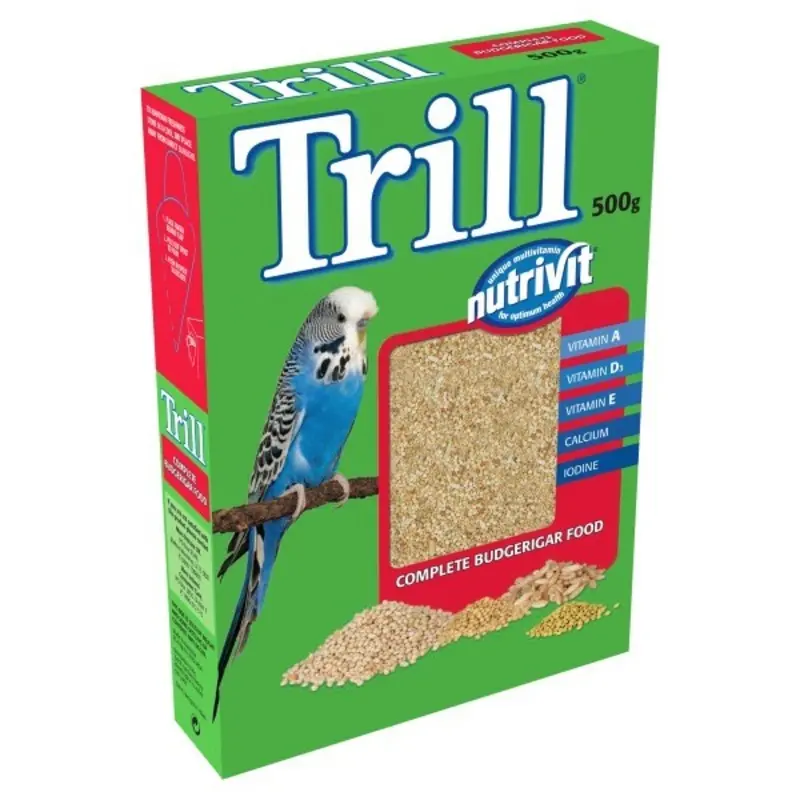 Trill Nutrivit Budgerigar Bird Food - Red/White/Yellow 500G