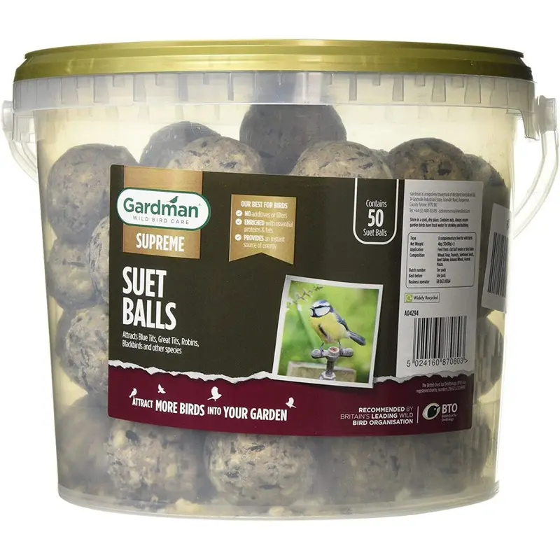 Gardman A04294 Energy Suet Fat Balls 50 Tub Bird Food, Natural, X X 21 Cm Size 27