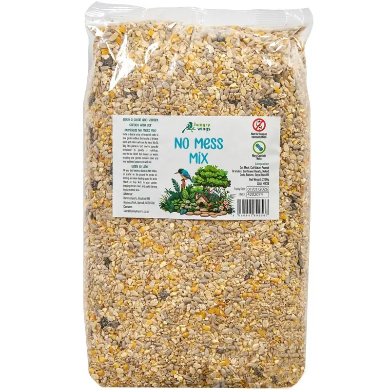 Hungry Wings Premium Wild Bird Food Refill, (5L Bag, No Mess Mix) 5L