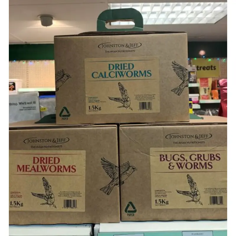 Johnston And Jeff Dried Calciworms Eco Box - Black 1.5Kg