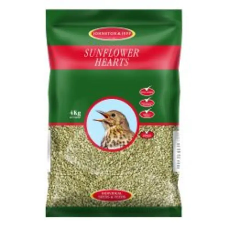 Johnston And Jeff Sunflower Hearts For Birds - Black 4Kg