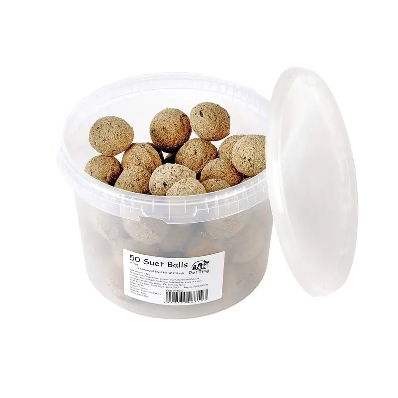 Garden Ting Premium Suet Fat Balls Wild Bird, Tub of 50,brown