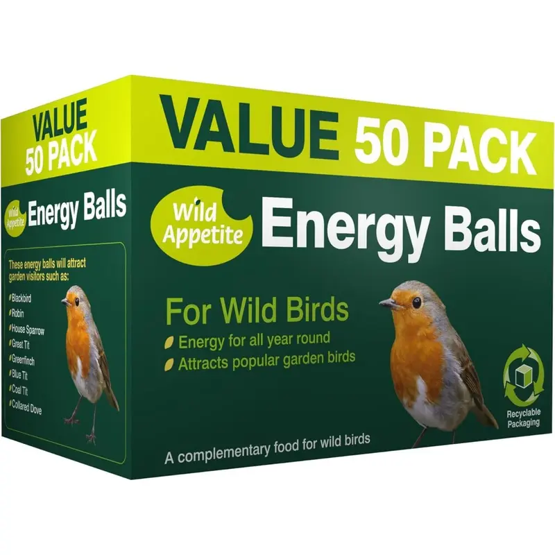 Westland Green Wild Appetite Suet Energy Fat Balls Bird Food - Pack Of 50,