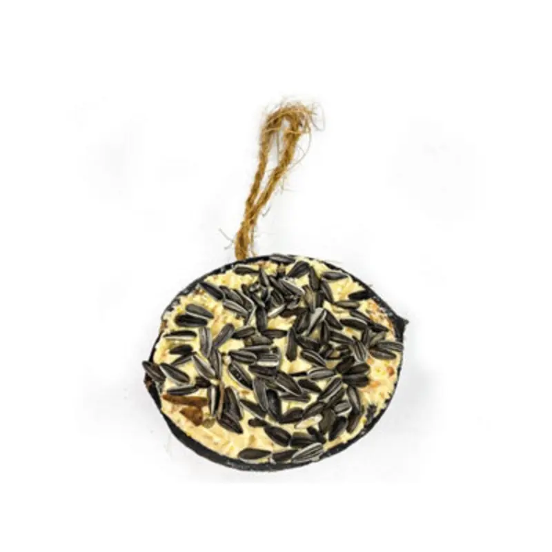 Chubby Pet Products Chubby Half Filled Coconut - Sunflower Hanging Wild Bird Food Red