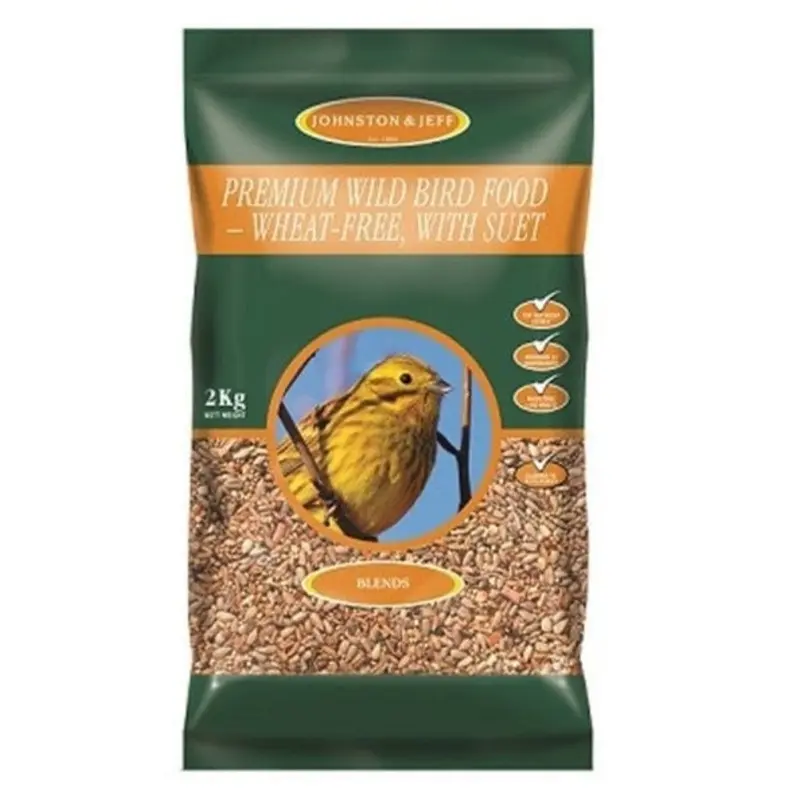 Johnston & Jeff Premium Wild Bird Mix With Suet - : 2Kg