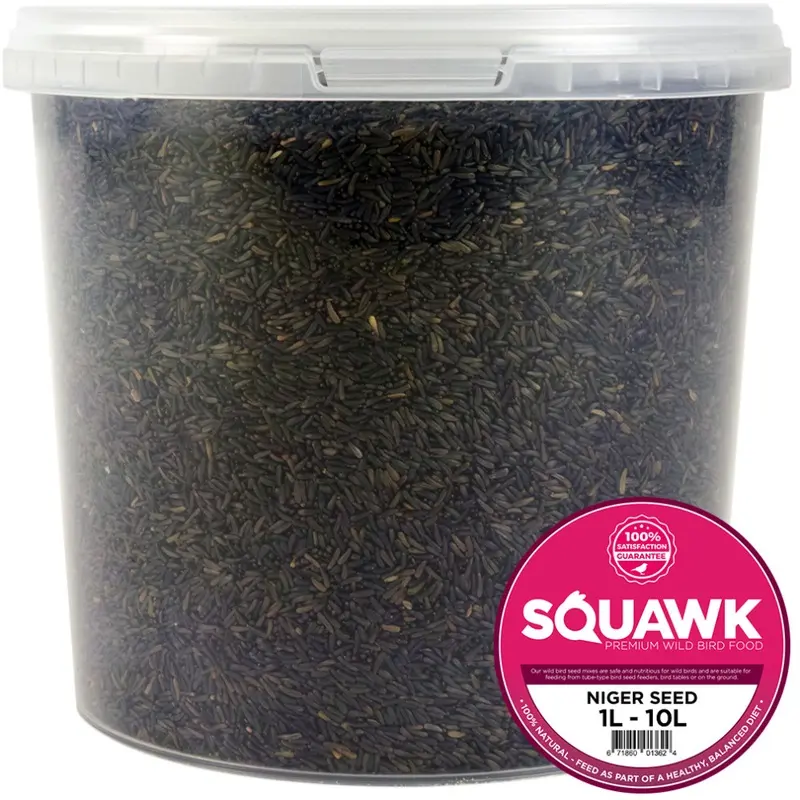 New Squawk Niger Seeds - Quality Wild Bird Feed High Energy Garden Finch Food Small