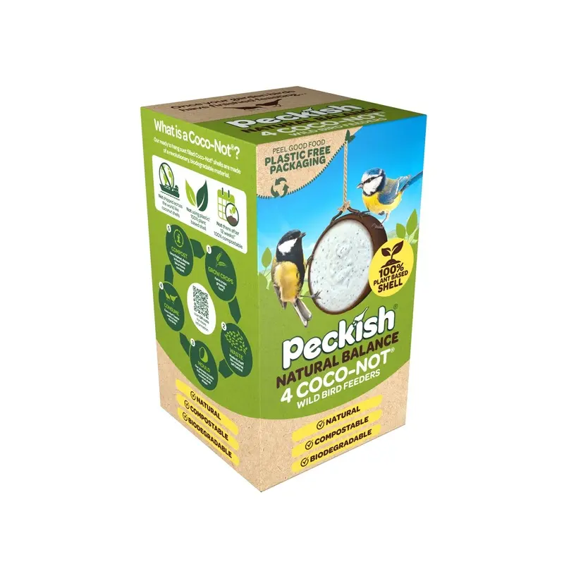 Peckish Natural Balance Coco-Not Wild Bird Feeder - Pack Size 4